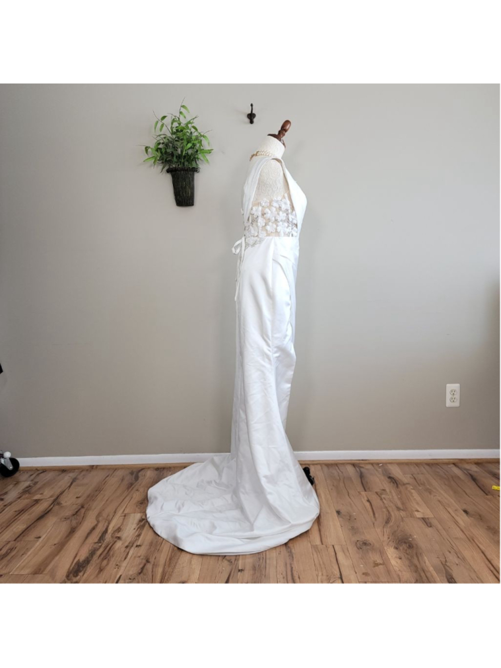NEW Missacc One Shoulder Illusion Corset 3D Floral Sequin Beaded Wedding Dress 2 - Picture 9 of 16